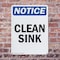 Signmission Clean Sink, 10 in W x Rectangle, Plastic OS-2PACK-NS-P-1014-V-10628 - alternate 5
